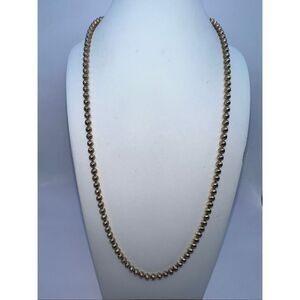 Vintage Amway Gold Plate Heavy Bead Chain Necklace 28 Inches Long Classic Style